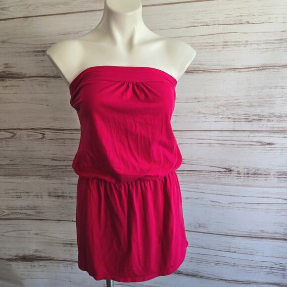 Xhilaration Pink Strapless Jersey Knit Mini Dress sz Small - Picture 1 of 6